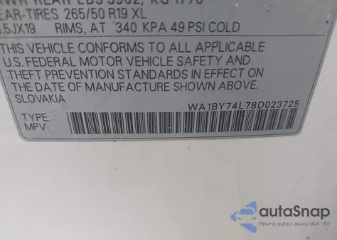 2008 Audi Q7 3.6 Premium from USA, damaged, VIN WA1BY74L78D023725